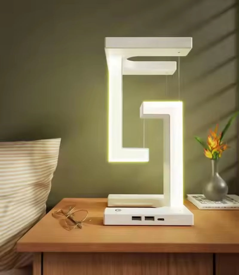 Suspending Anti-Gravity Dimmable LED Decor Light with 10W Wireless Charger 