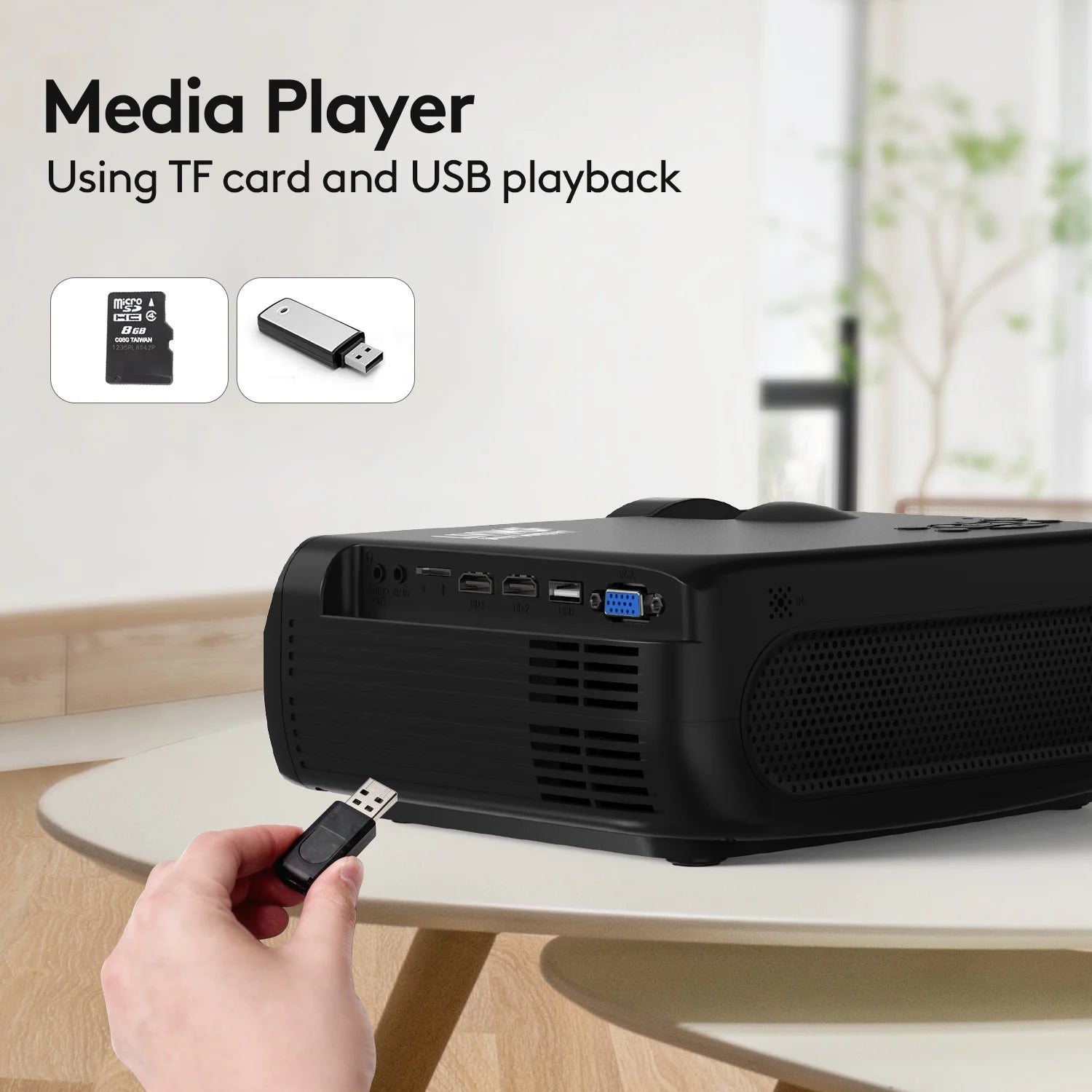 Portable Mini Movie Projector Upgraded 1080P HD 