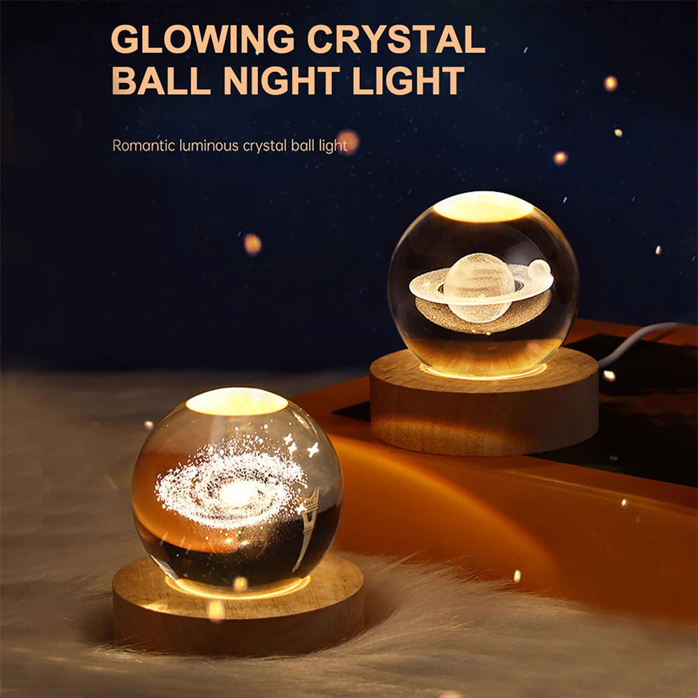 Magic Crystal Ball Night Light | Glowing Atmosphere Tabletop Decorations Gift